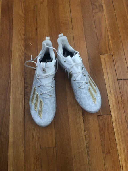 Gold/White ADIZERO 9 Young King Edition Cleats Size 11.5