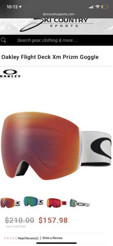 Oakley Flight Deck XM Medium Ski Goggles Prizm Torch iridium