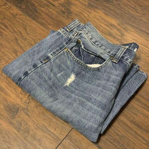 Urban Pipeline Relaxed Straight Slightly Distressed Midwash Jeans Men's Sz 34X32