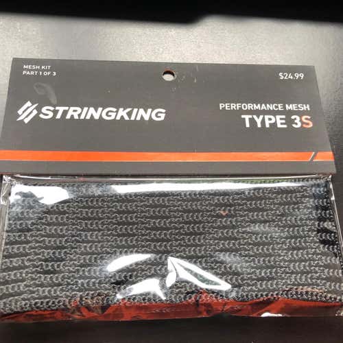 Rare Stringking 3S Semi-Soft Mesh Black Lax Lacrosse New Head