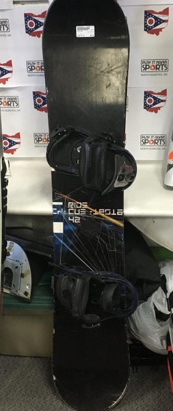 Used Ride Que 144 Cm Snowboard Mens Combo