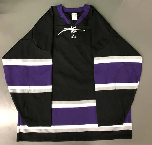 TEAM JERSEY SET - Black/Purple Athletic Knit Pro Series Hockey Jerseys & Socks