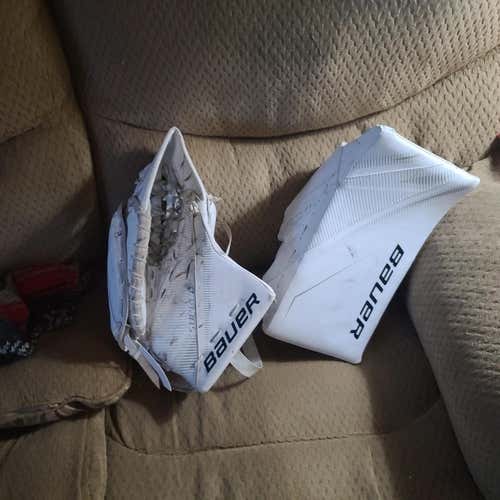 White Used Senior Bauer Full Right Supreme S27