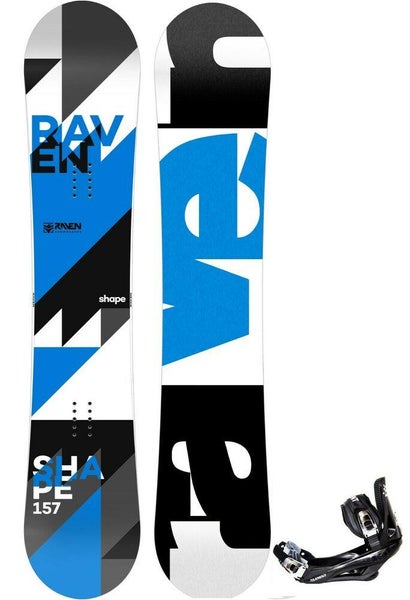NEW $600 Men's Raven Shape Snowboard + Bindings Double Camber Ride 158W cm Wide