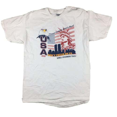 Vintage USA These Colors Don't Run Don't Tread on Us 9/11 Memorial T Shirt Sz L
