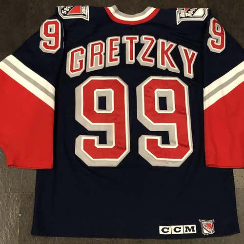 Vintage CCM New York Rangers GRETZKY Alternate Jersey LARGE **READ DESCRIPTION**