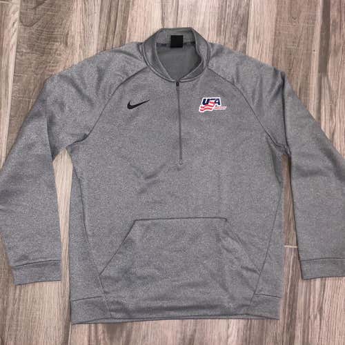USA Hockey Nike 1/4 Zip - Gray  Large