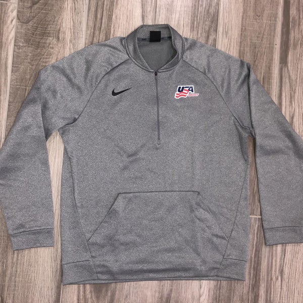 USA Hockey Nike 1/4 Zip - Gray Large
