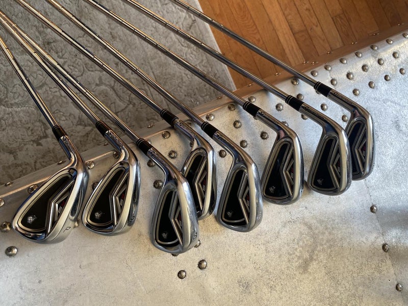 3-PW Men's TaylorMade Left Hand R9 TP Iron Set Stiff Flex Steel Shaft