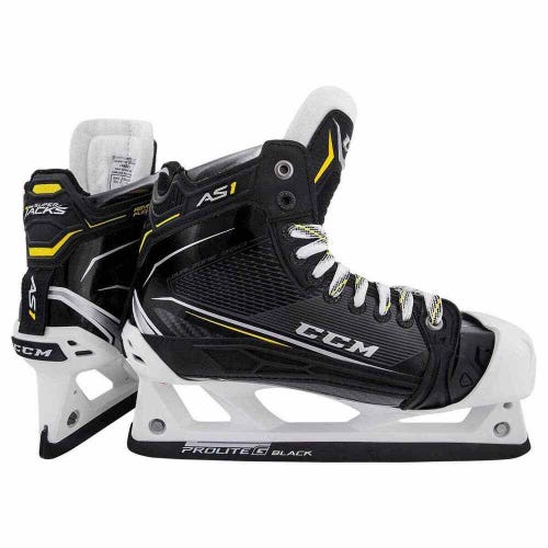 New CCM Super Tacks AS1 Senior Goalie Ice Hockey Skates size 7 D width skate SR