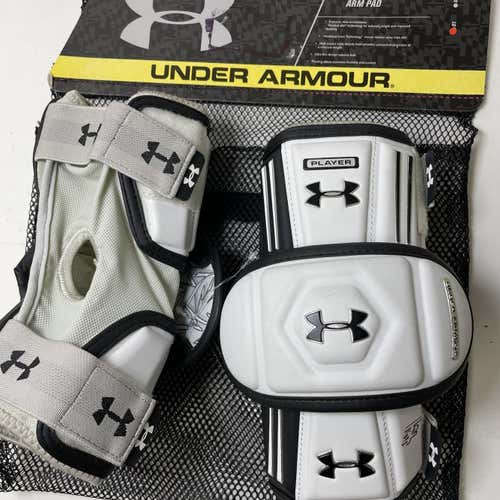 New Under Armour White Player SS Arm Pads Guards Large