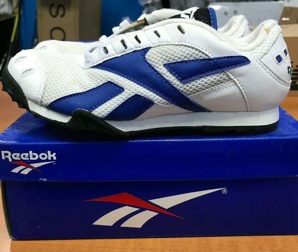 Reebok Mens sz 6 Track & Field Harrier Ultra Spikes Cleats CC Shoes White Blue