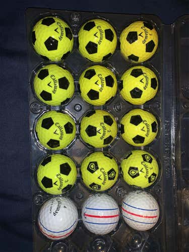 Yellow Used Callaway Truvis 15 Pack Balls