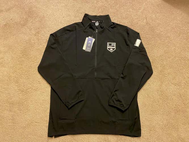 Adidas Large Los Angeles Kings Team Game Mode L/S 1/4 Zip Jacket - New With Tags