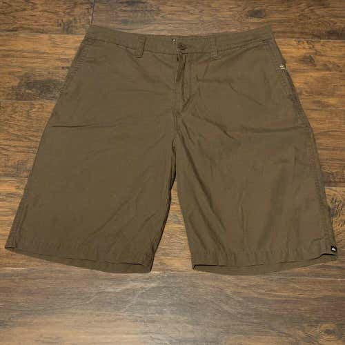 Quicksilver Boarding Apparel Men's Brown Casual Chino Shorts Size 34
