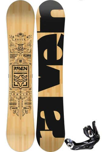 NEW 600 Men's Raven Solid Snowboard & New 5th Element Bindings Combo 149cm