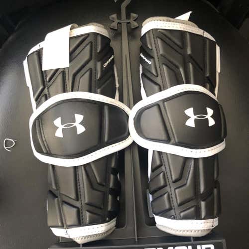New Large Under Armour Command Pro Arm Guard Arm Pads BLACK Lacrosse Lax