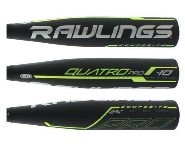New USSSA Certified 2019 Rawlings Composite Quatro Pro Bat (-10) 19 oz 29"