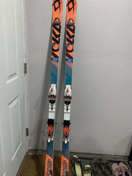 Used Unisex 2015 Volkl Racing Racetiger Speedwall WC Skis With Bindings Max Din 20