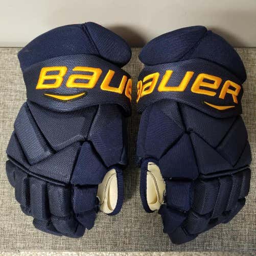 Blue Used Senior Bauer Vapor 1X Pro Gloves 14" Pro Stock