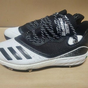 Mens adidas Icon V Metal Baseball Cleats White/Black/Silver Size 9 G28249