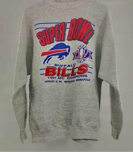 Buffalo Bills Vintage Super Bowl XXVI 1992 Rare NFL Football Sweatshirt Size Adult XL GOOD CONDITION
