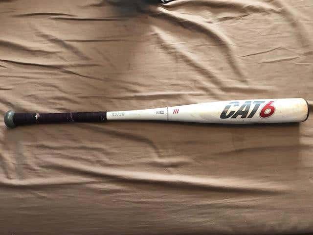 High School/College Used BBCOR Certified Marucci Alloy CAT 6 Bat (-3) 29 oz 32"