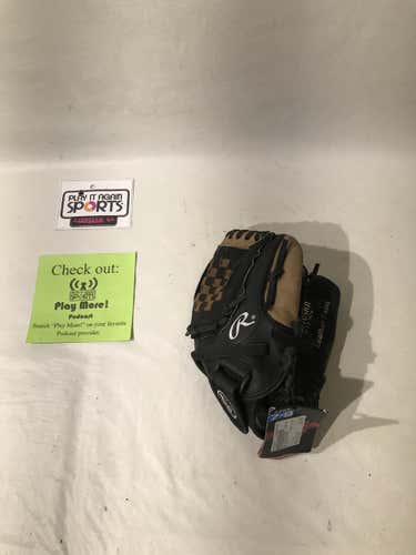 Black Used Kid Pitch (9YO-13YO) Rawlings Right Hand Throw Playmaker Series Baseball Glove 10.5"