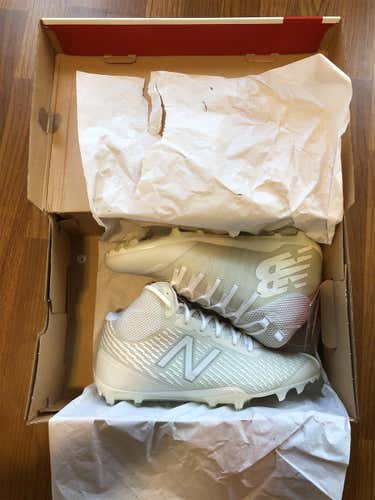 New Balance Burn X Mid Cleats - White - Sz 11