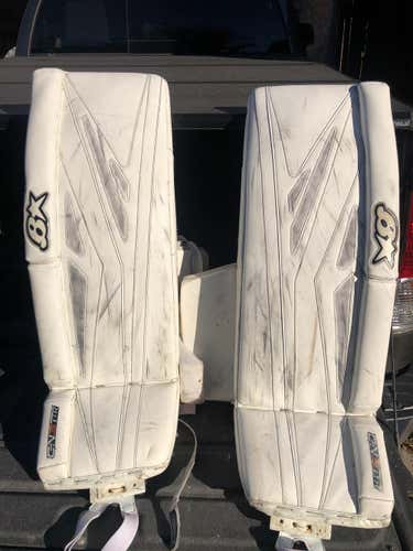White Used Senior 34" Brian's Gnetik Pro 3 Goalie Leg Pads