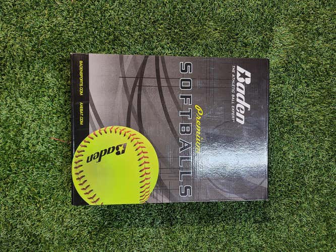 Dozen New 12 inch Baden dimpled yellow softballs
