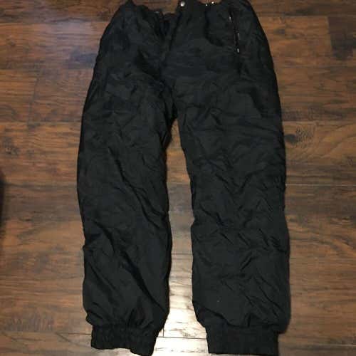 Ski Gear Ski Snowboarding Snow Outdoor Black Nylon Long Pants Size Large