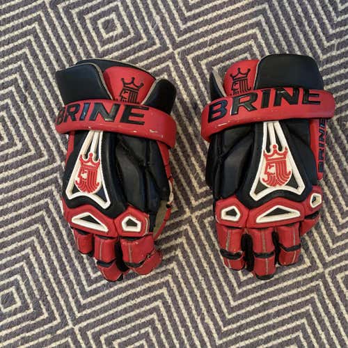Red Used Player's Brine King 10" Lacrosse Gloves