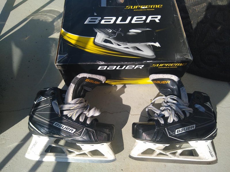 Used Junior Bauer Supreme S170 Hockey Goalie Skates Regular Width Size 1