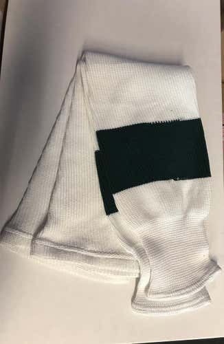 Knit Hockey Socks White/Green