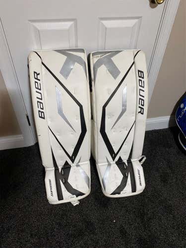 White Senior 34"+1 Bauer Supreme One60  Goalie Leg Pads