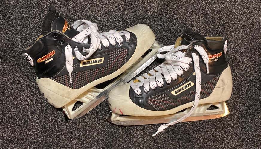 Size 10 Bauer Supreme 3000 Regular Width Hockey Goalie Skates