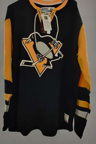 Pittsburgh Penguins NHL Authentic CCM Hockey Sweatshirt Style Jersey Size Adult XL NWT *MINT*