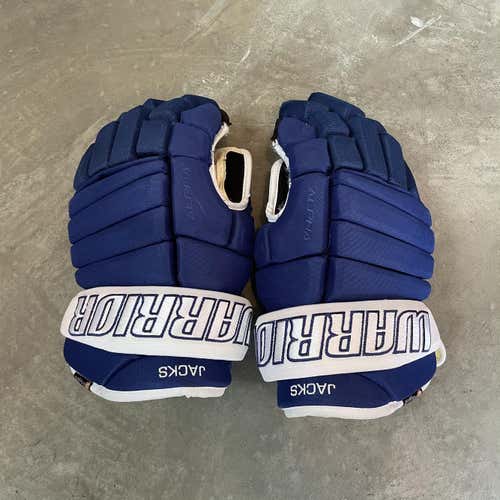 Blue Used Senior Warrior Alpha Pro Gloves 15" Pro Stock