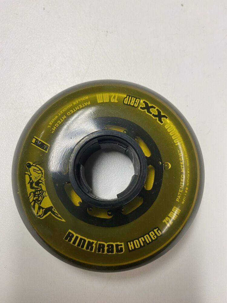 72mm Yellow 4-Pack Rink Rat Hornet Roller Hockey Wheel 