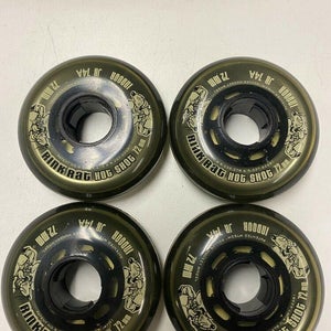 4-Pack Rink Rat Hot Shot Roller Hockey Wheel - 72mm Silver XXX Grip JR 74a