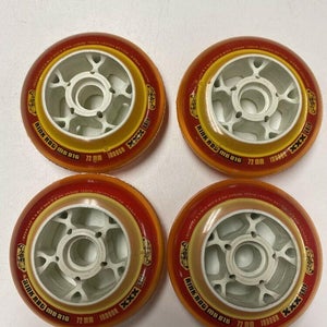 4-Pack Rink Rat MB816 Micro Bearing Roller Hockey Wheel - 72mm XXX Grip Red
