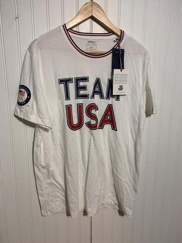 White Adult Large Polo Olympic Team USAShirt