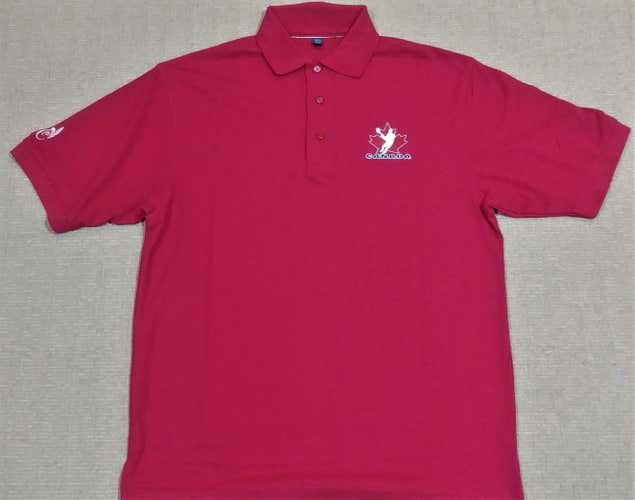 Team Canada Lacrosse Golf Shirt - Red - NEW