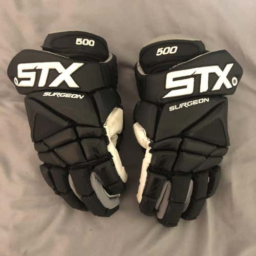 Black Used Player's STX Surgeon 500 13" Lacrosse Gloves