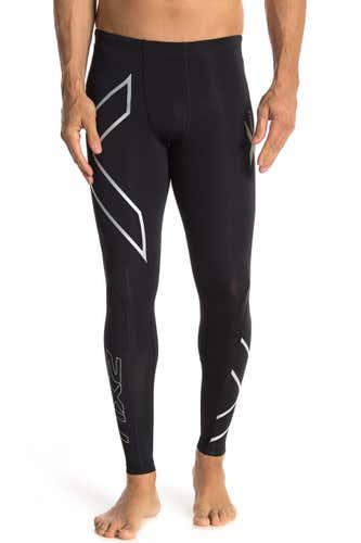 Lot of 2 Black Men's Used Adult Small-Tall 2XU Compression Tights