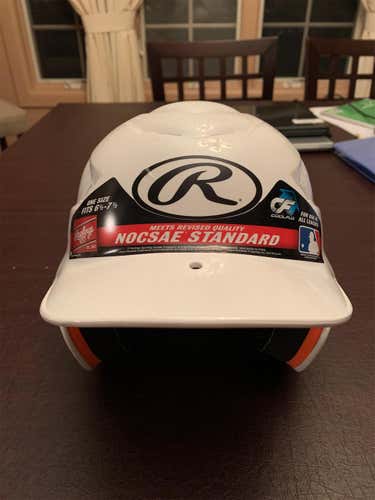 White New One Size Fits All Rawlings Batting Helmet