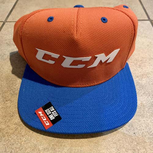 BNWT CCM Pique Mesh Flat Brim Snapback Fresh Orange