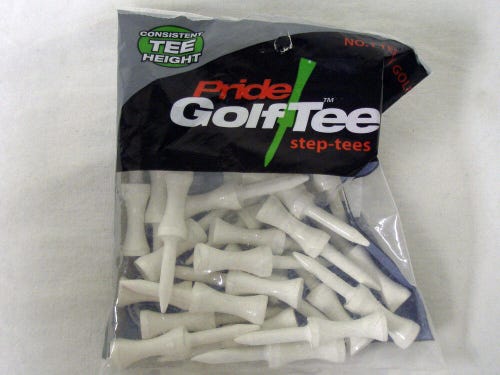Pride Golf Step-tees (2 1/8", White, 25pk) Consistent Tee Height NEW