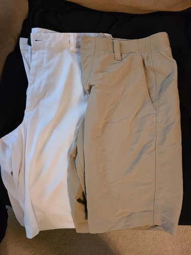 Size 34 Under Armour & Nike golf dri-fit shorts white